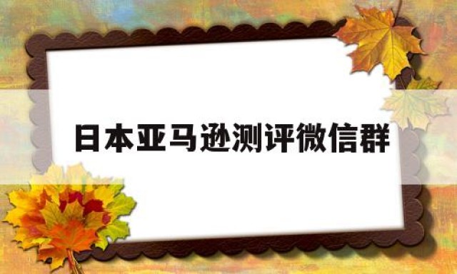 日本亚马逊测评微信群